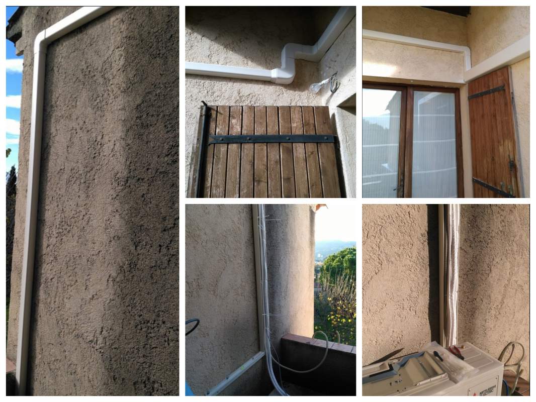 Goulotte pour raccord entre unité intérieur et unité extérieur