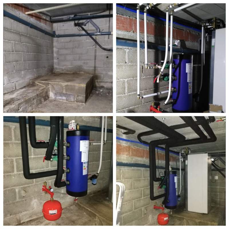 Avant/Aprés l'installation de la pompe à chaleur Air/Eau Hitachi