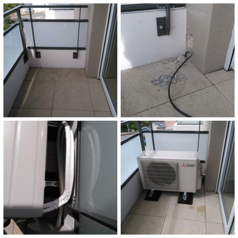Etape d'installation du groupe extérieur pour console mitsubishi electric MUFZ-KJ35VEHZ 13013 Rue Nicolas Copernic par Génération Confort