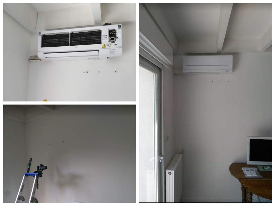 Etape d'installation climatisation réversible MSZ-AP20VG pour une chambre