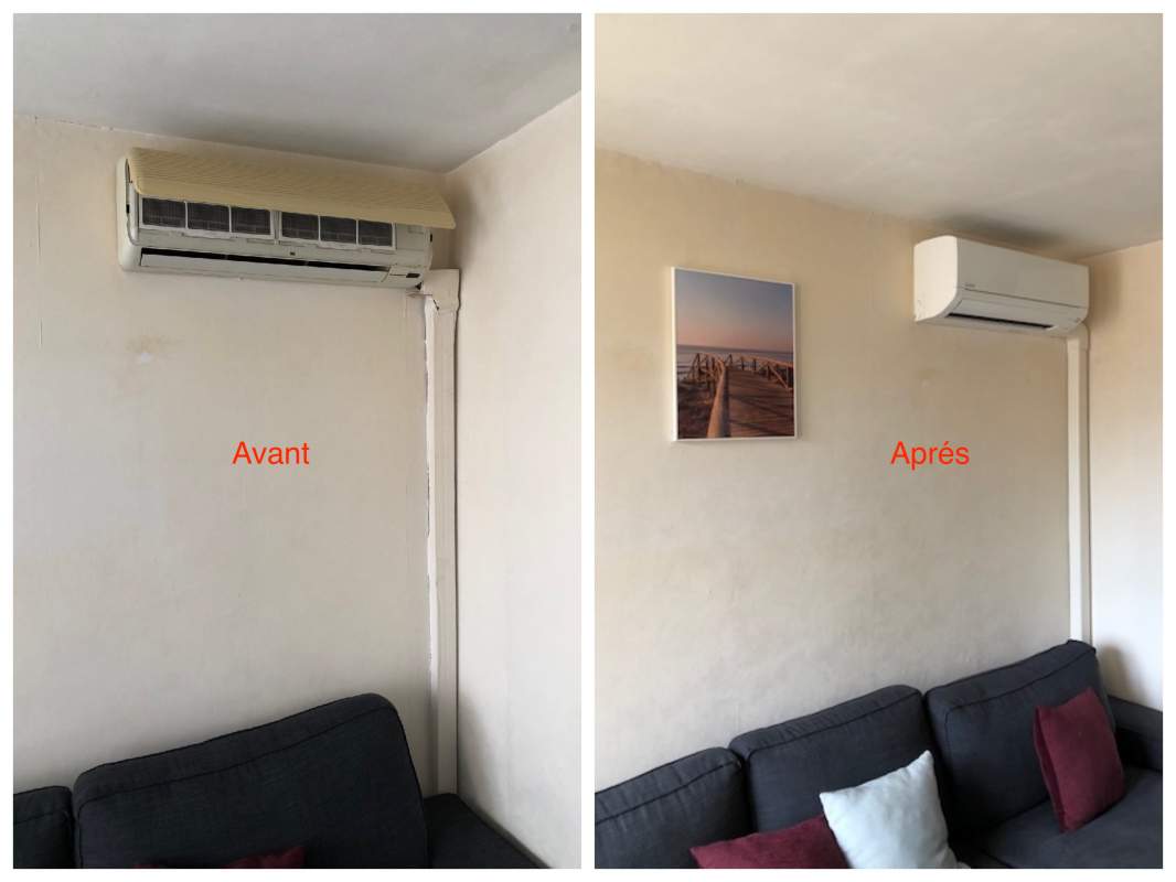 Avant / après unité intérieure SAUNIER DUVAL / MITSUBISHI ELECTRIC 13005 Marseille Rue Fernand PAURIOL par Génération Confort