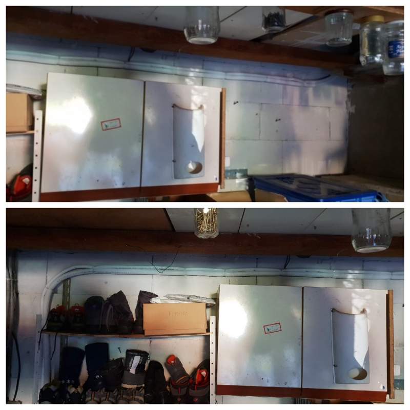 Liaisons Frigorifiques isolées qui traversent le garage