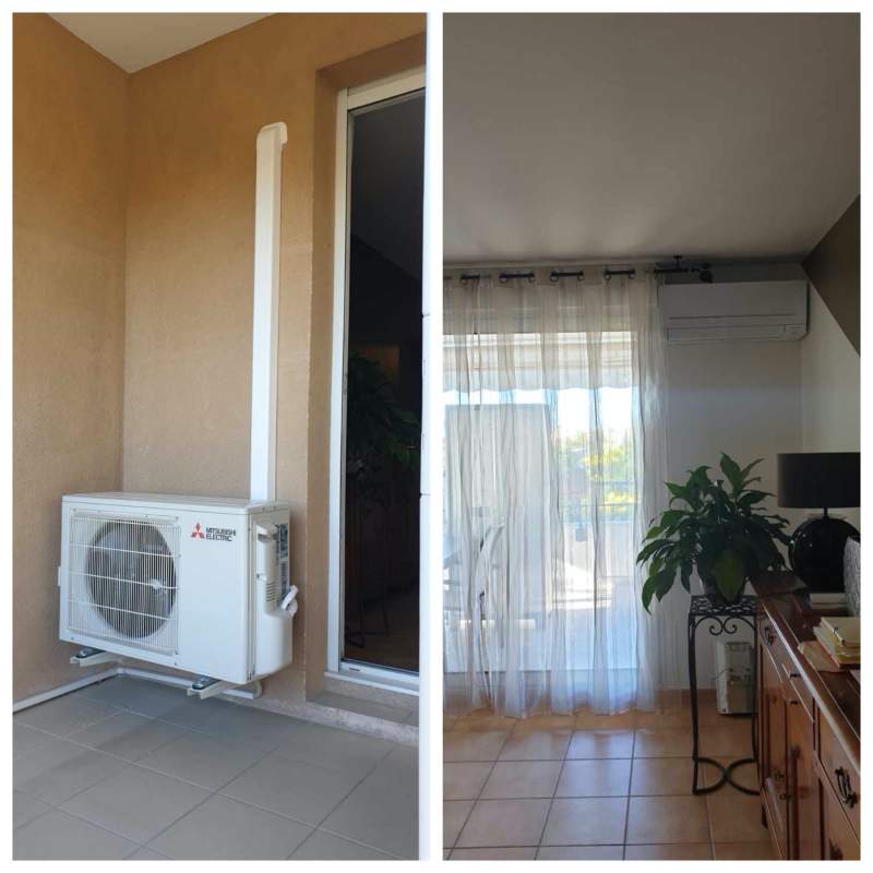 Installation complète du salon avec unité intérieur et extérieur MSZ-AP35VG / MUZ-AP35VG