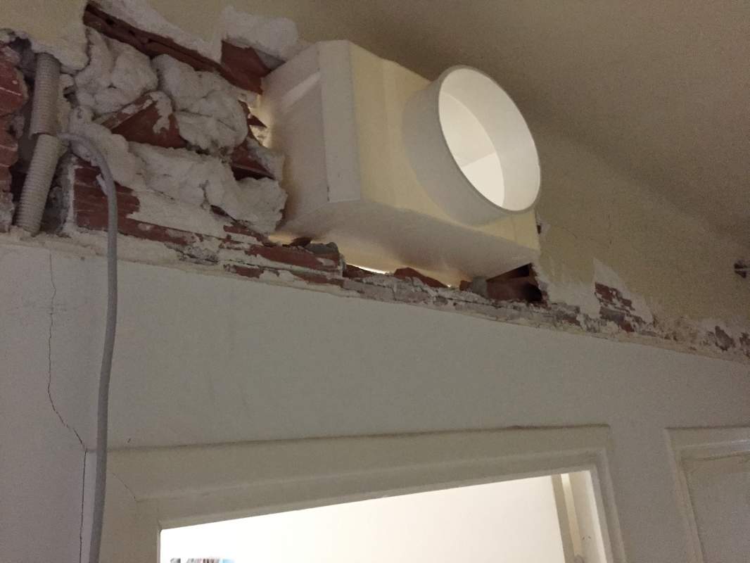 Plénum de reprise en ABS vue arrière du couloir