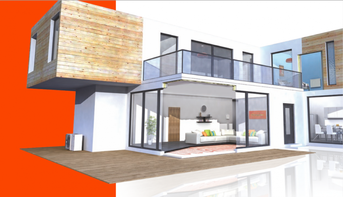 illustration maison avec une pompe à chaleur AiR/Eau  13012 Montolivet Génération Confort